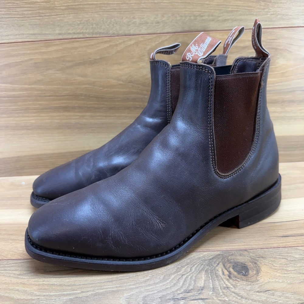 RM Williams Craftsman Boots Mens AU 7 G US 8 Brown Leather Chelsea Ankle Boot
